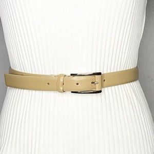 Casual Corner Womens Belt Medium Sand Beige Genuine Leather Made In Italy